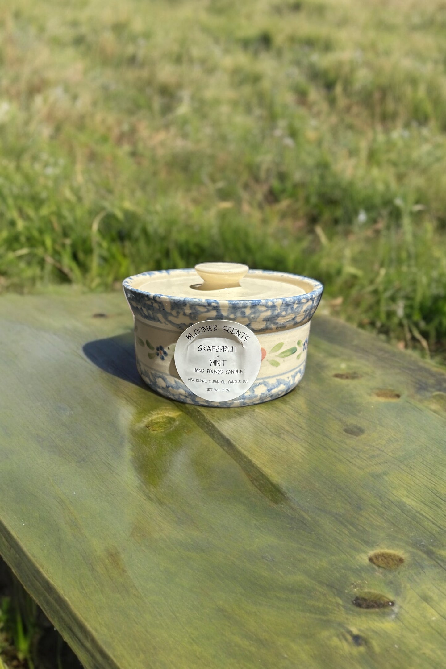 Grapefruit & Mint Repurposed Vintage Bowl Candle 12fl oz