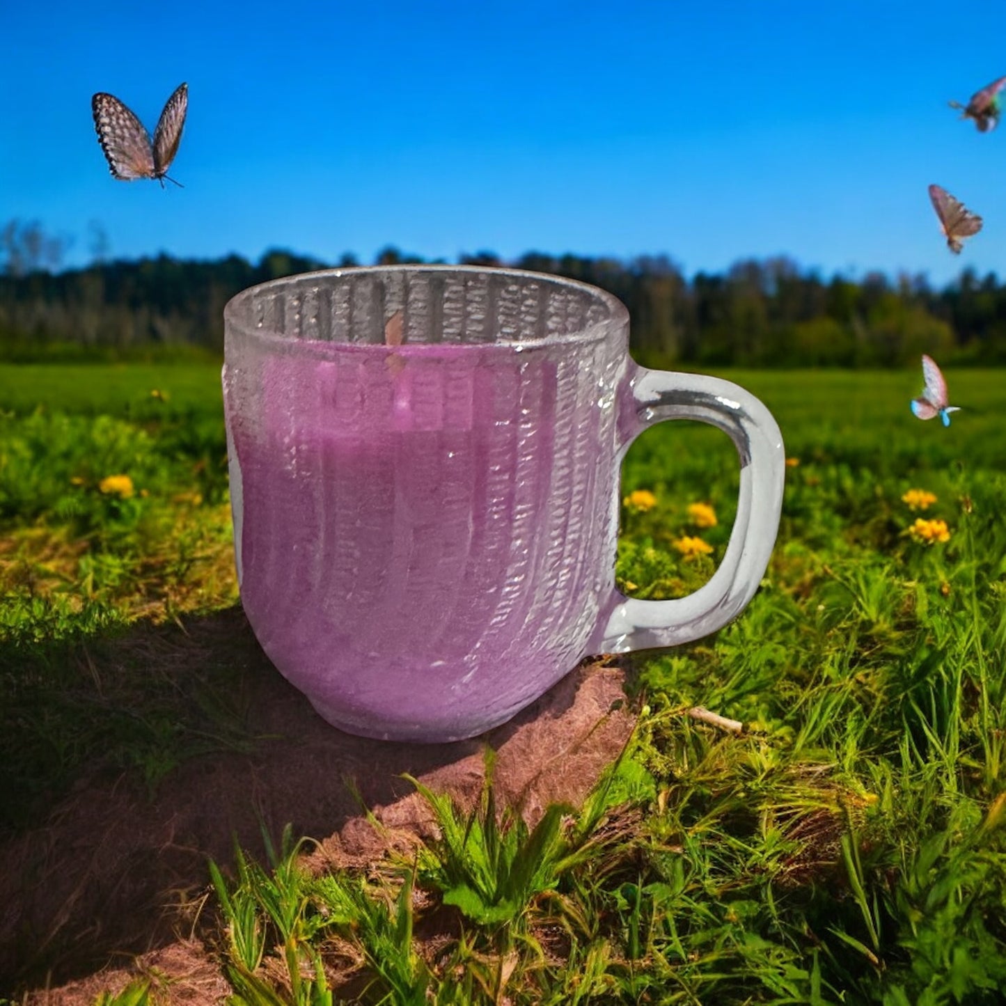 Midnight Moonflowers Repurposed Glass Cup Candle 6fl oz