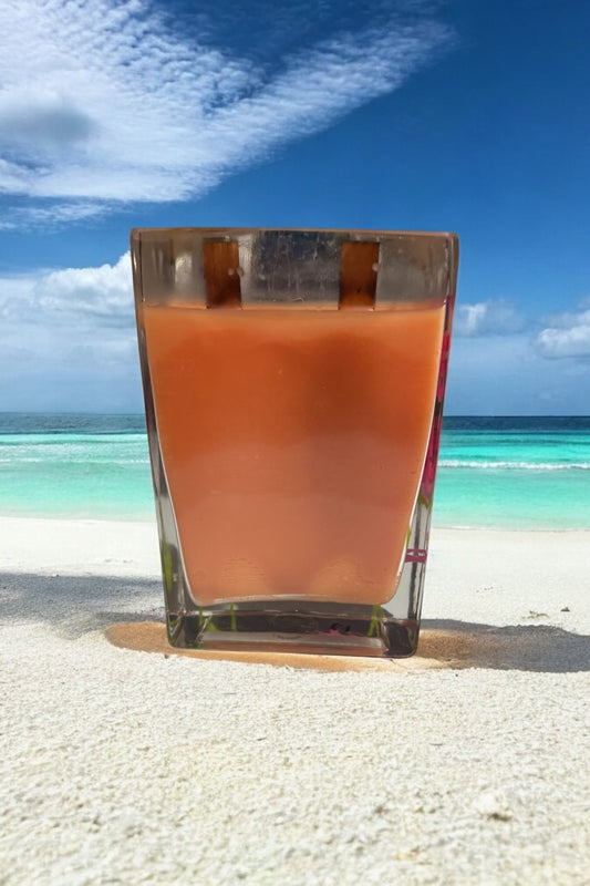 Beach Bum Repurposed Vintage Glass Vase 18fl oz