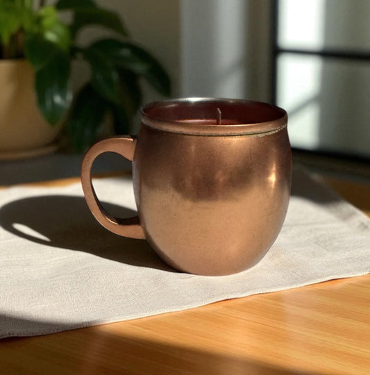 Cedar Leather 14fl oz Repurposed Copper Cup