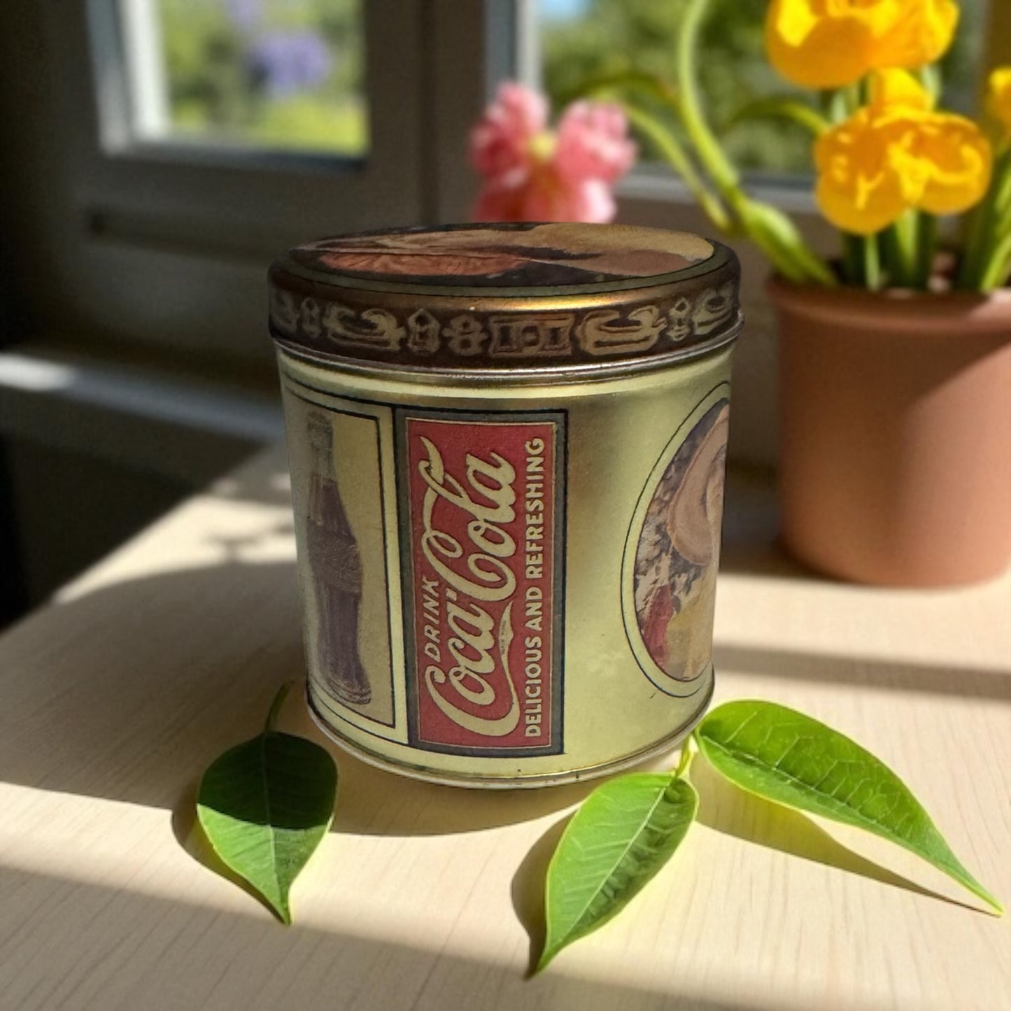Honeysuckle Dreams Candle Repurposed Vintage Coke Tin 8fl oz