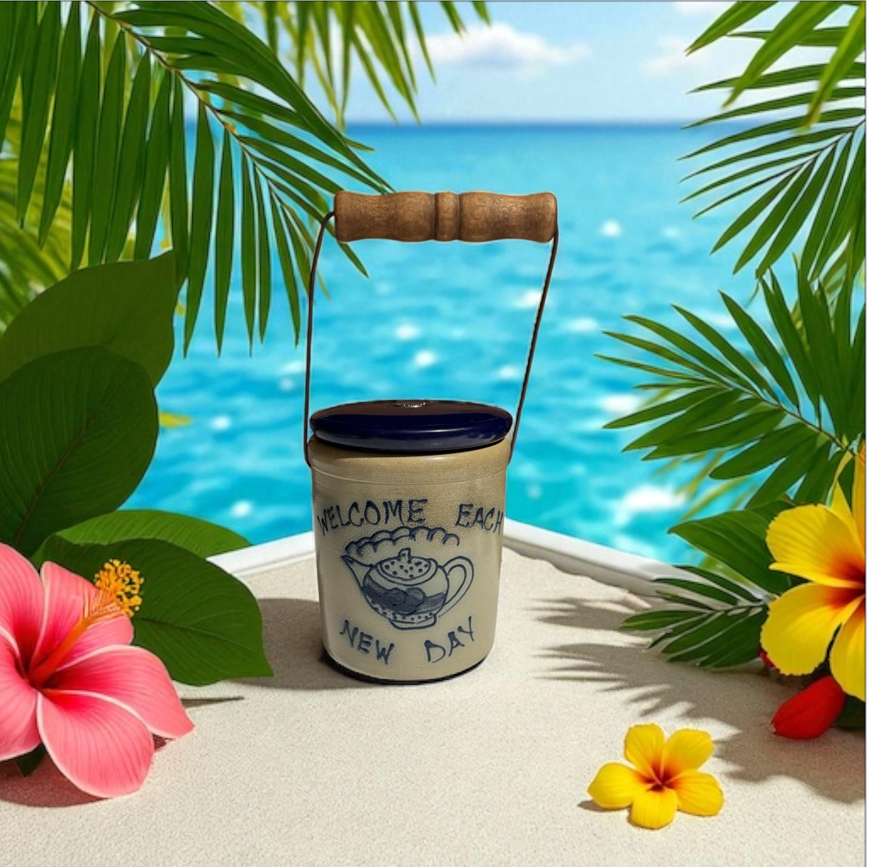 Caribbean Teakwood Repurposed Vintage Maple City Pottery Candle 16fl oz