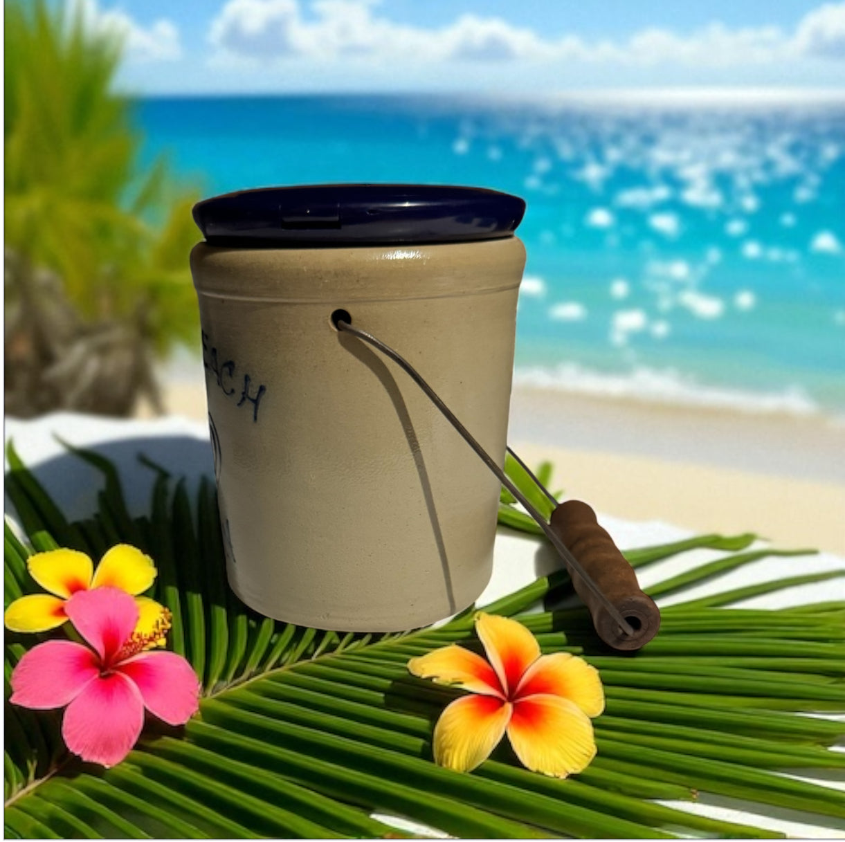 Caribbean Teakwood Repurposed Vintage Maple City Pottery Candle 16fl oz