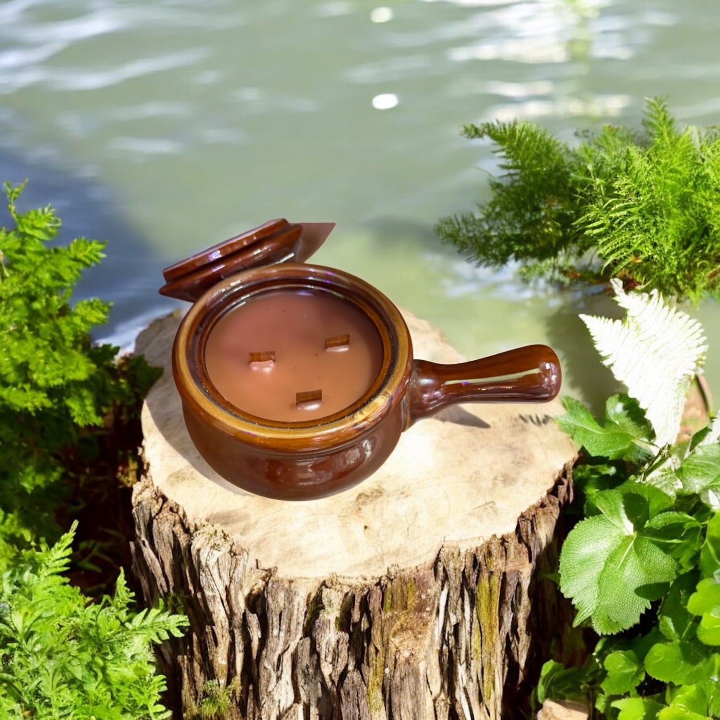 Dusty Trails Repurposed Crock Soup Bowl Candle 16fl oz
