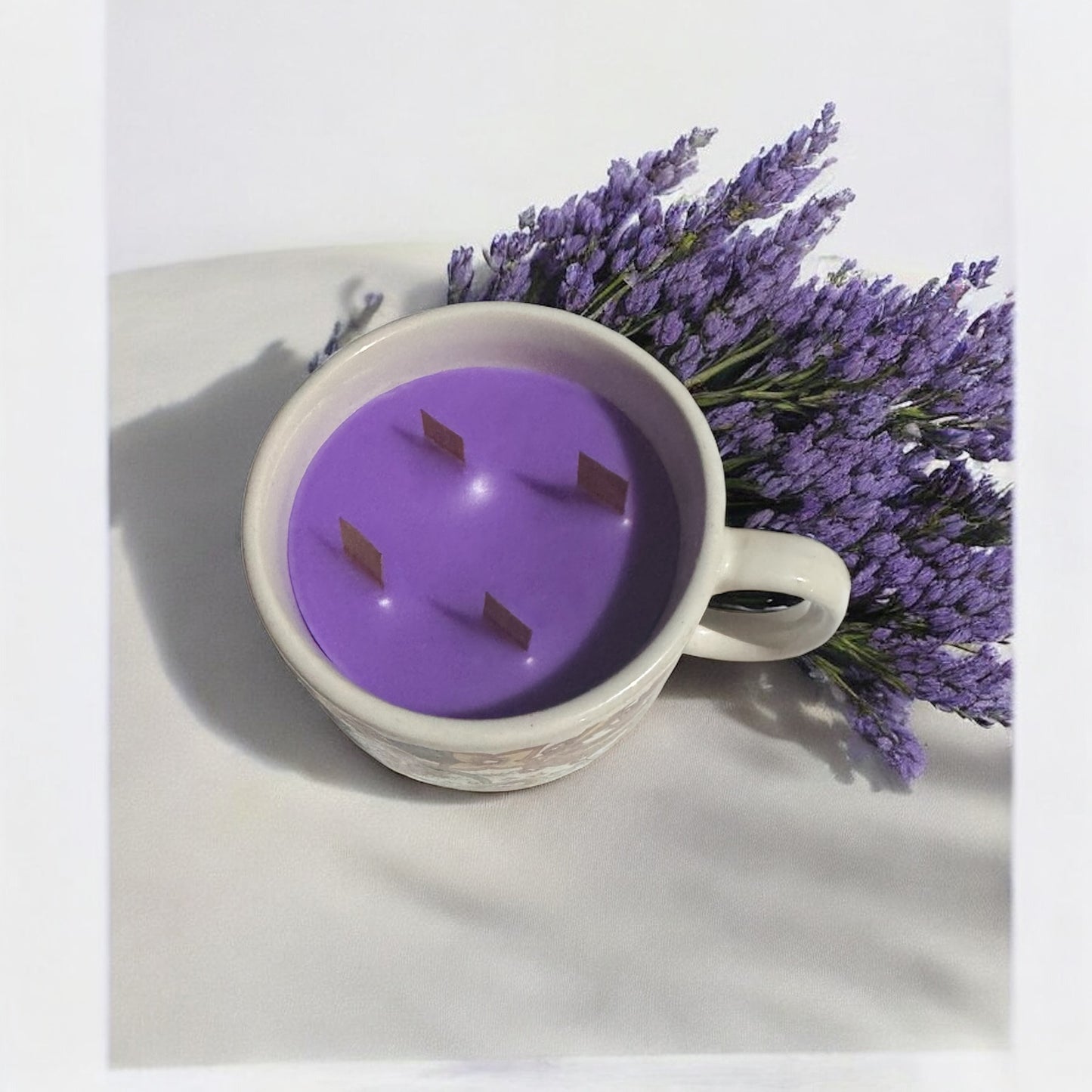 Lavender Oasis Repurposed Retro Vintage Soup Bowl Cup Candle 10fl oz