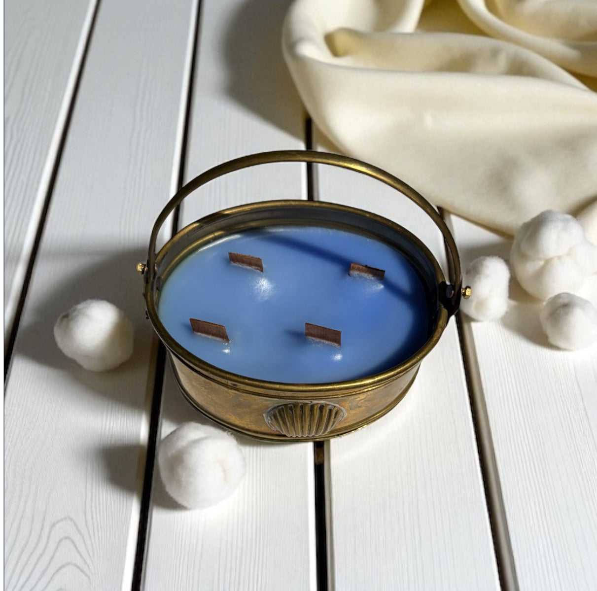 Clean Cotton 10fl oz Repurposed Vintage Brass Pot