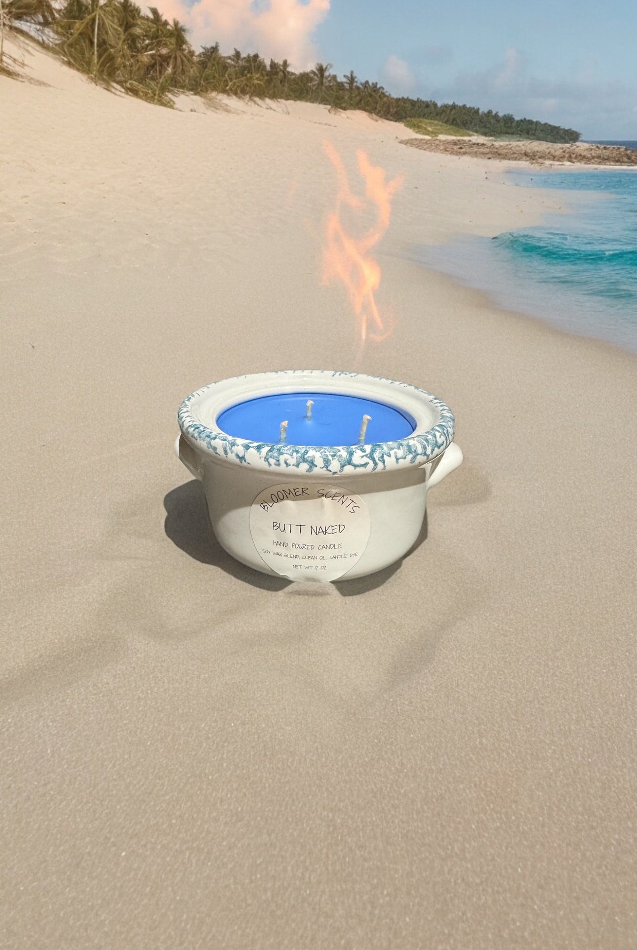 Butt Naked Candle 18fl oz Repurposed Vintage Heart Bowl
