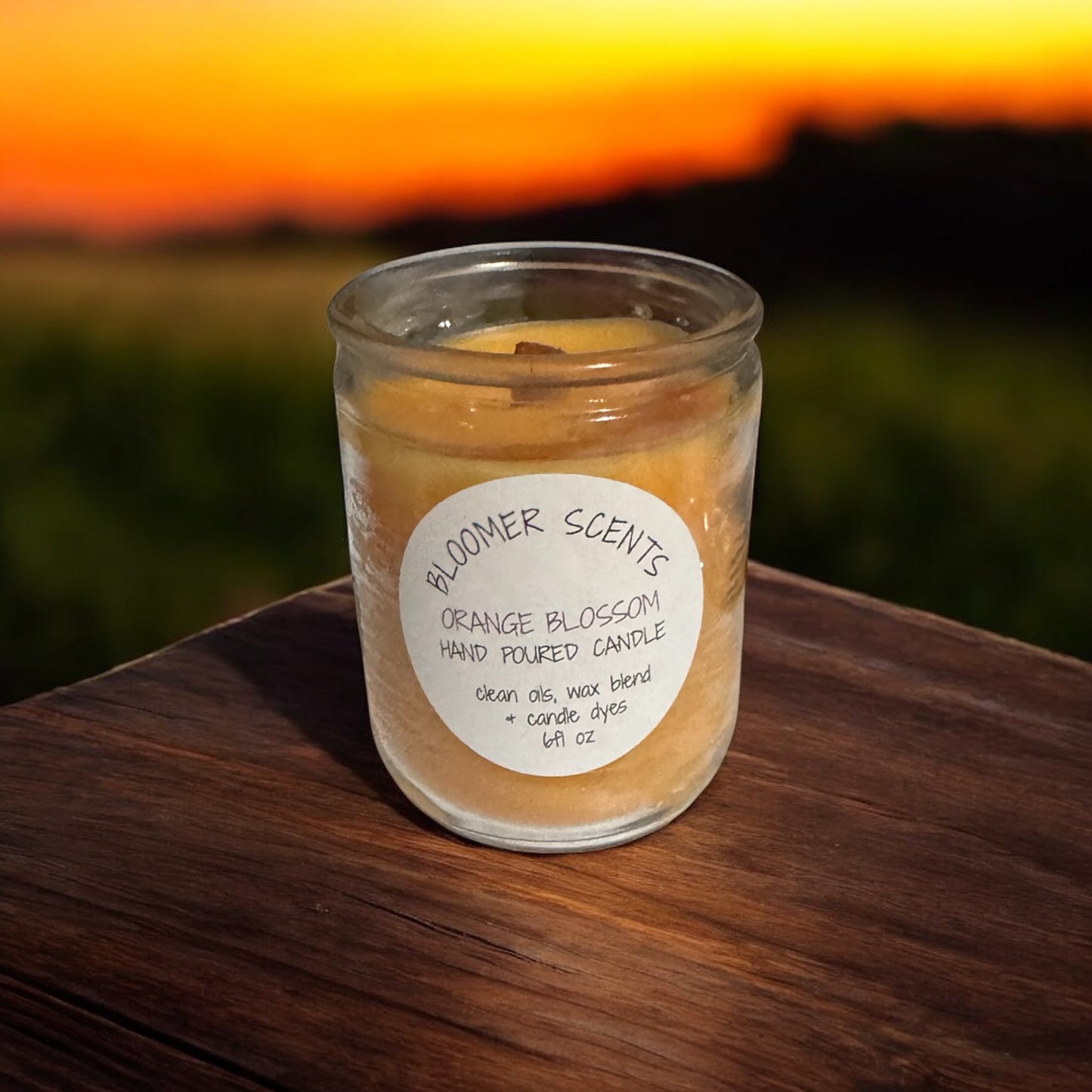 Orange Blossom 6fl oz Repurposed Glass Candle