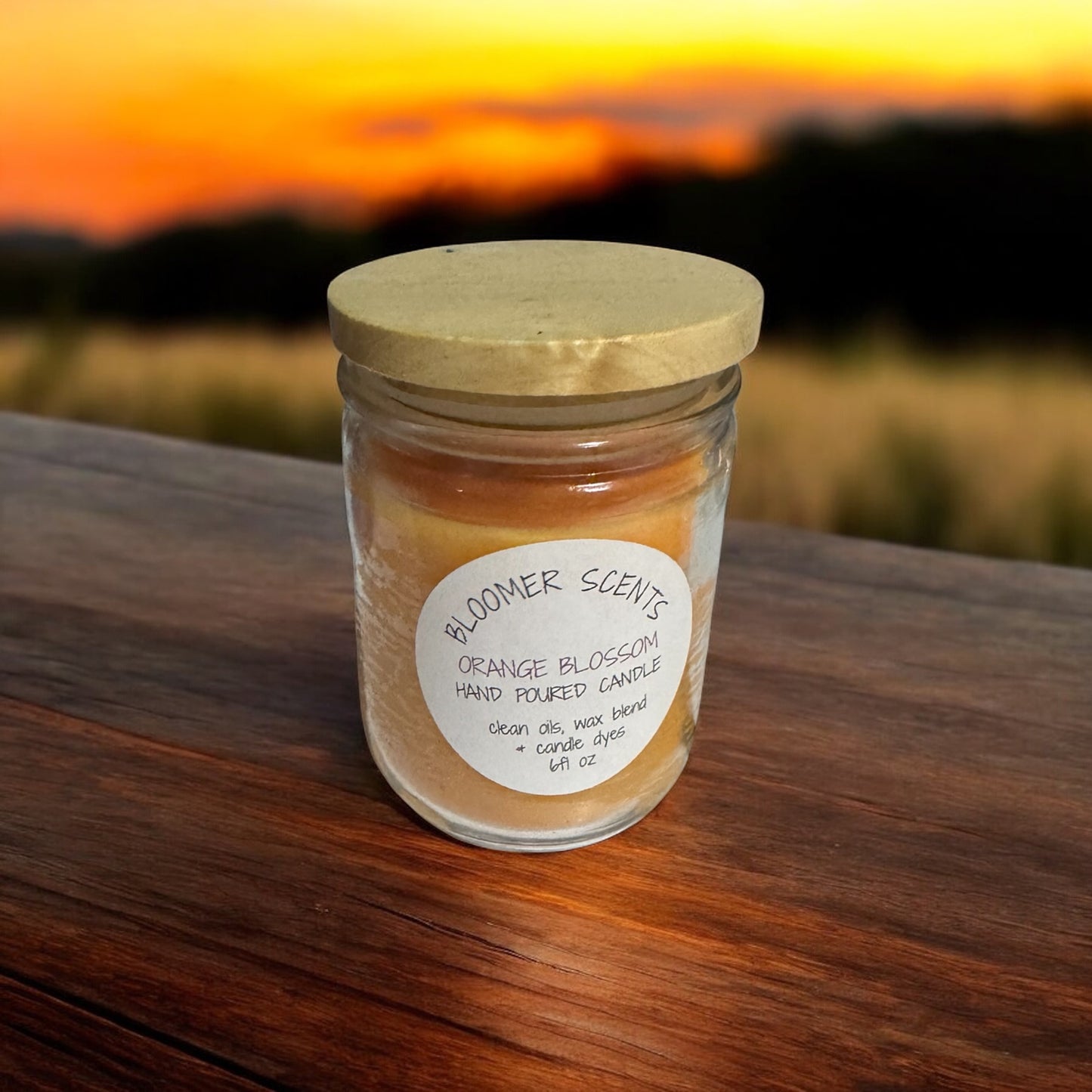 Orange Blossom 6fl oz Repurposed Glass Candle