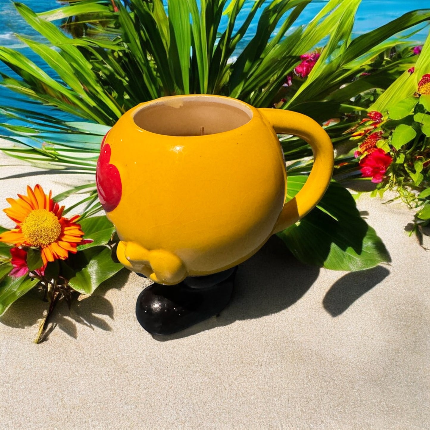 Beach Bum Repurposed Smiley Face Mug 8fl oz