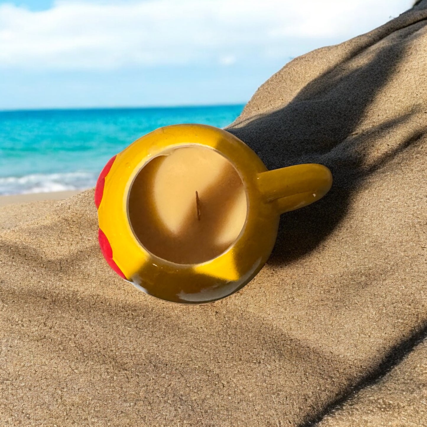 Beach Bum Repurposed Smiley Face Mug 8fl oz