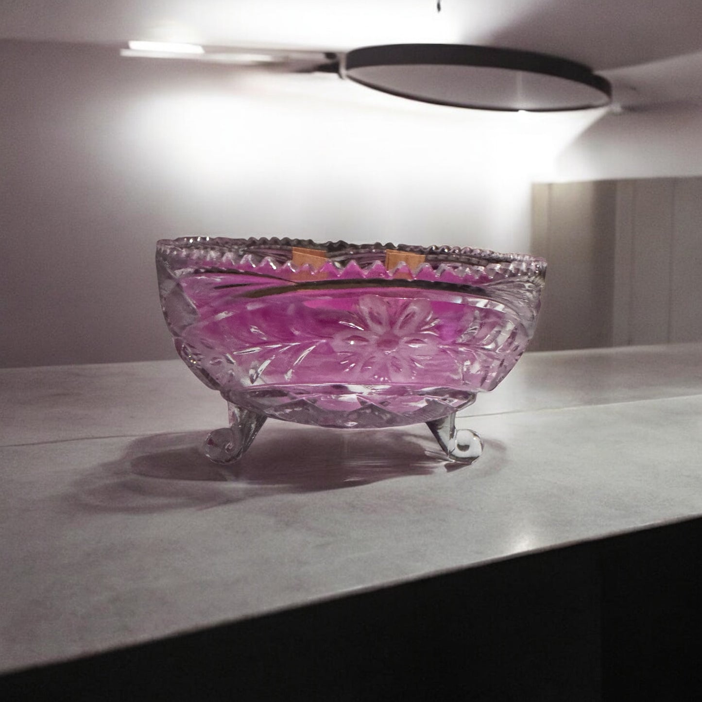 Lychee Blossoms Candle Repurposed Rare Vintage Dish 18fl oz