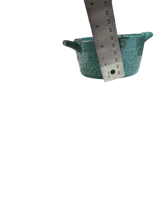 Bloomer Scents Handmade Clean Cotton Scented Candle, Turquoise Repurposed Mini Crock Bowl, 10 fl oz