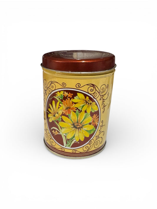 Handmade Cactus Flower & Jade Candle, Repurposed Vintage Floral Tin, 22 fl oz