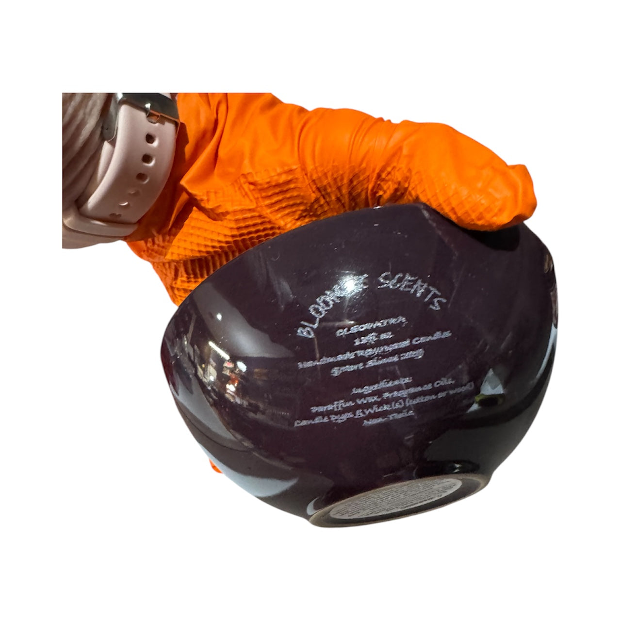 Bloomer Scents Handmade Cleopatra Candle, Repurposed Purple Ceramic Bowl, 18 fl oz