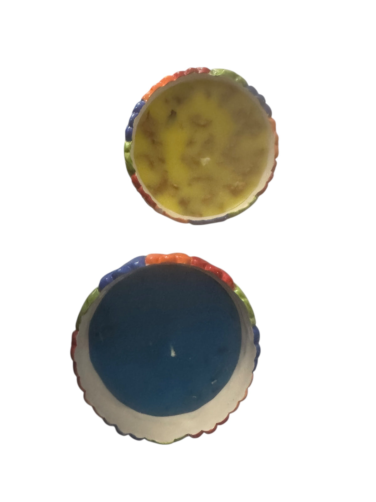 Handmade Candles in Repurposed Vintage Nesting Bowls, Yellow Rose of Texas and Prickly Pear Paradise, 12 fl oz and 8 fl oz, Set of 2