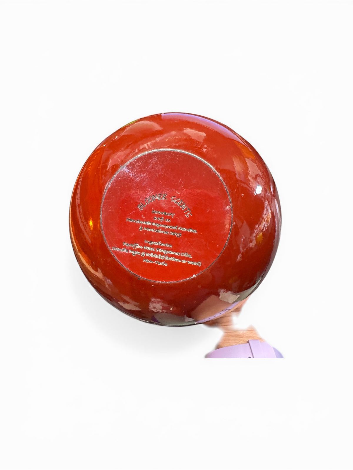 Handmade Cowboy Candle in Repurposed Vintage Resin Bowl with Matching Lid, 24 fl oz
