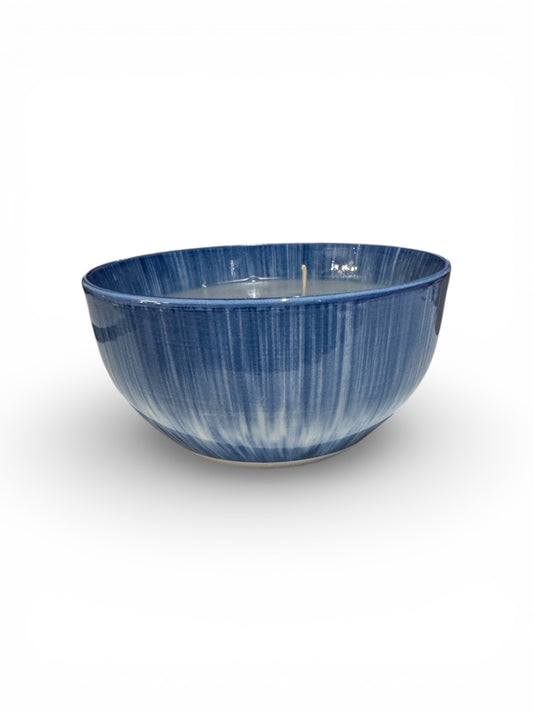 Bloomer Scents Handmade Cowboy Scented Candle, Blue Repurposed Bowl, 16 fl oz