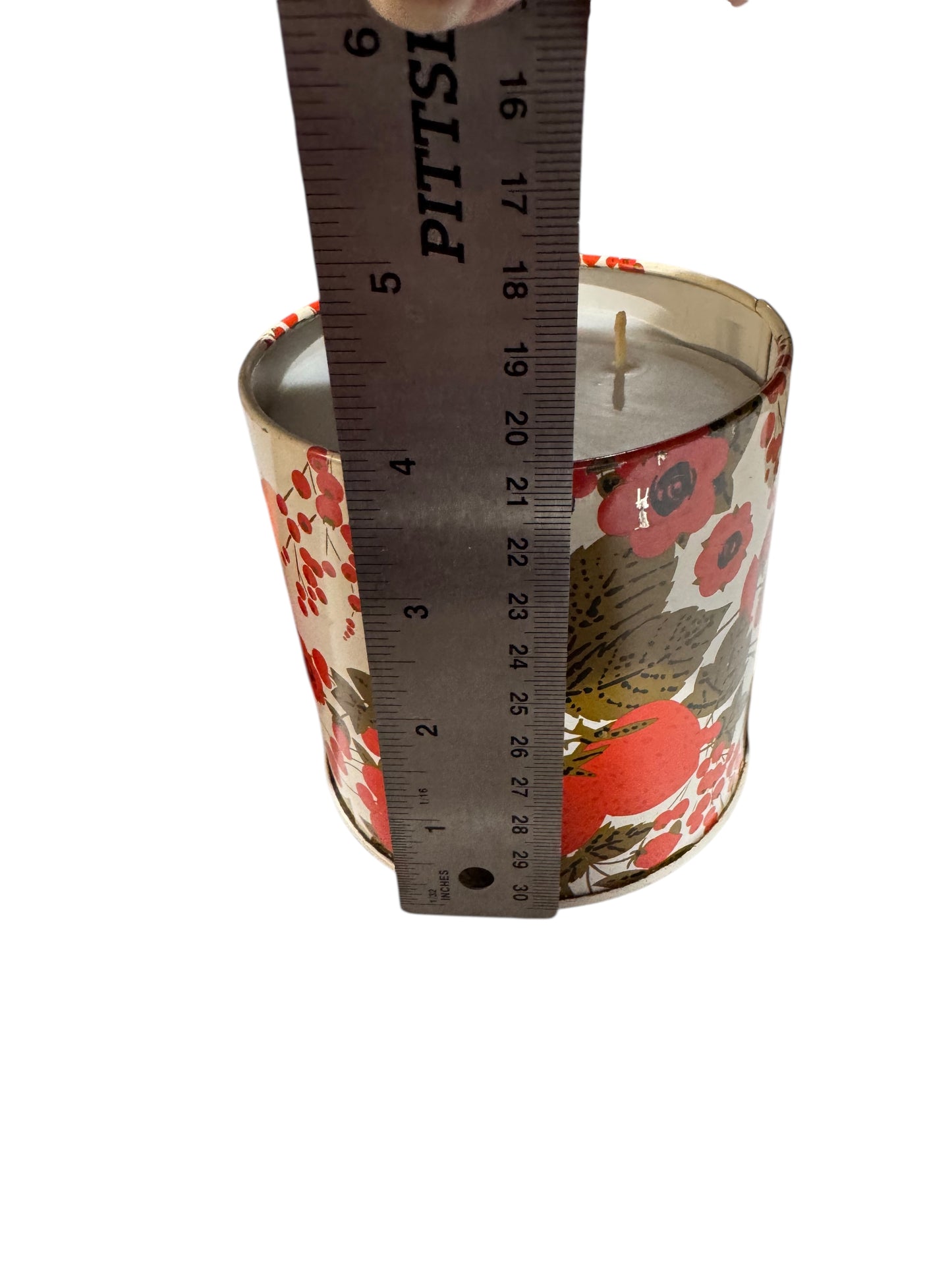 Bloomer Scents Handmade Cowboy Candle, Repurposed Vintage Red Berry 50's Tin, Huntley Boorne, 20 fl oz