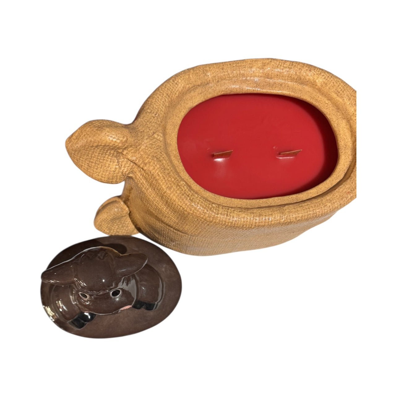 Bloomer Scents Winter Cranberry Scented Candle, Vintage Cow in Burlap Sack Ceramic Jar with Lid, 22 fl oz