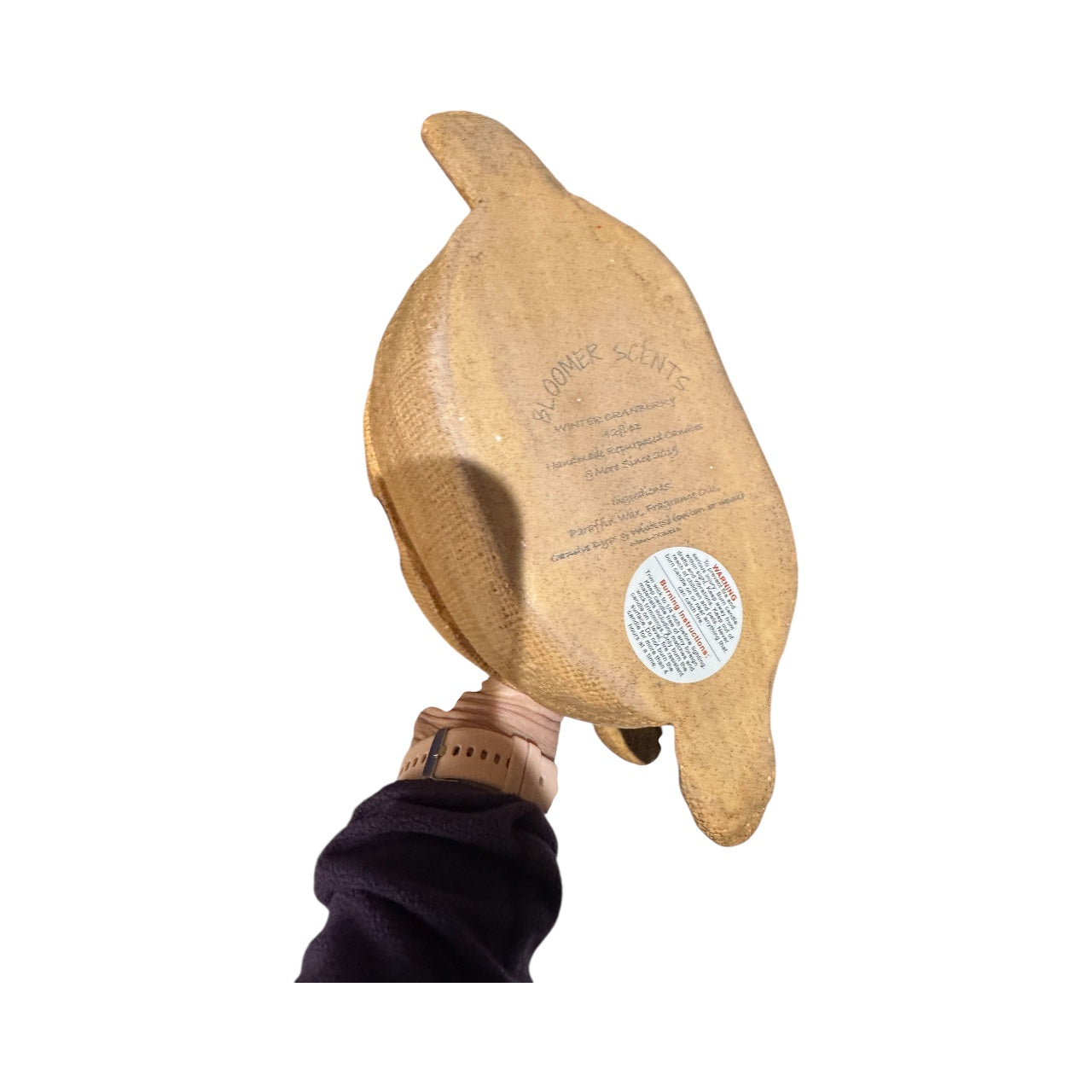 Bloomer Scents Winter Cranberry Scented Candle, Vintage Cow in Burlap Sack Ceramic Jar with Lid, 22 fl oz