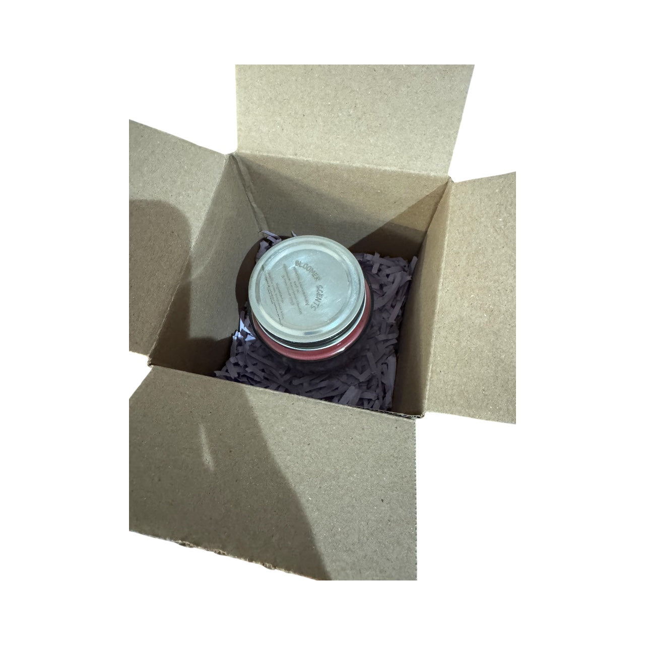 Handmade Winter Cranberry Candle, Repurposed Glass Jar with Silver Lid, 16 fl oz