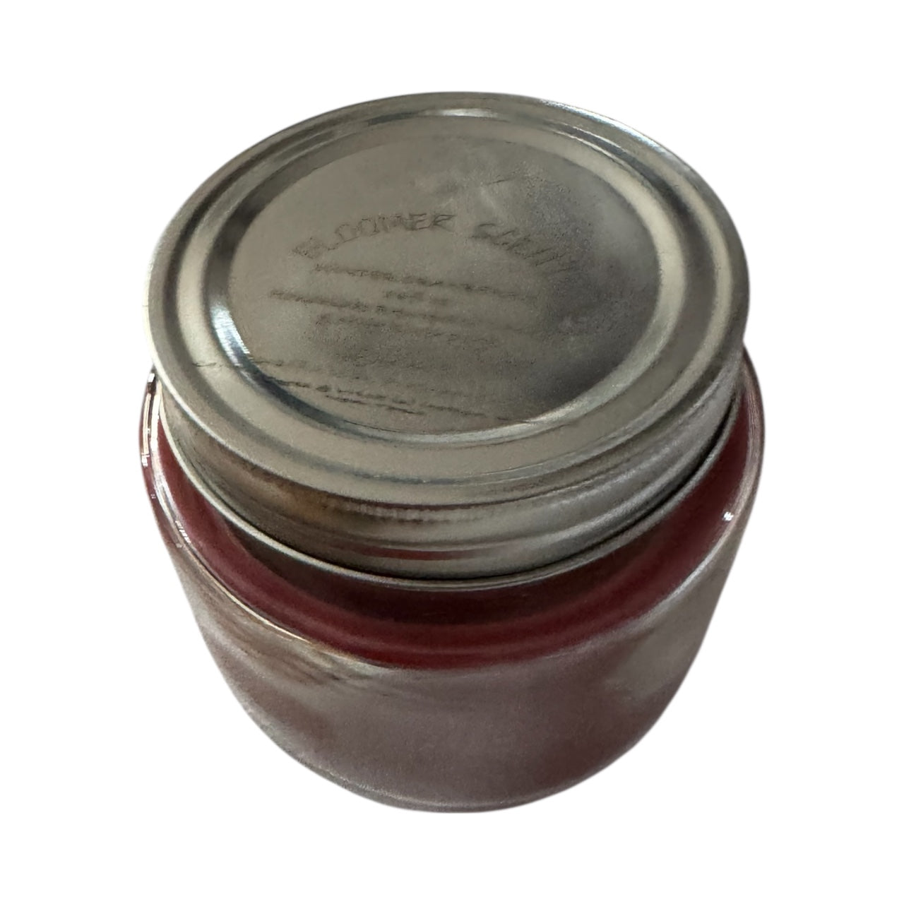 Handmade Winter Cranberry Candle, Repurposed Glass Jar with Silver Lid, 16 fl oz