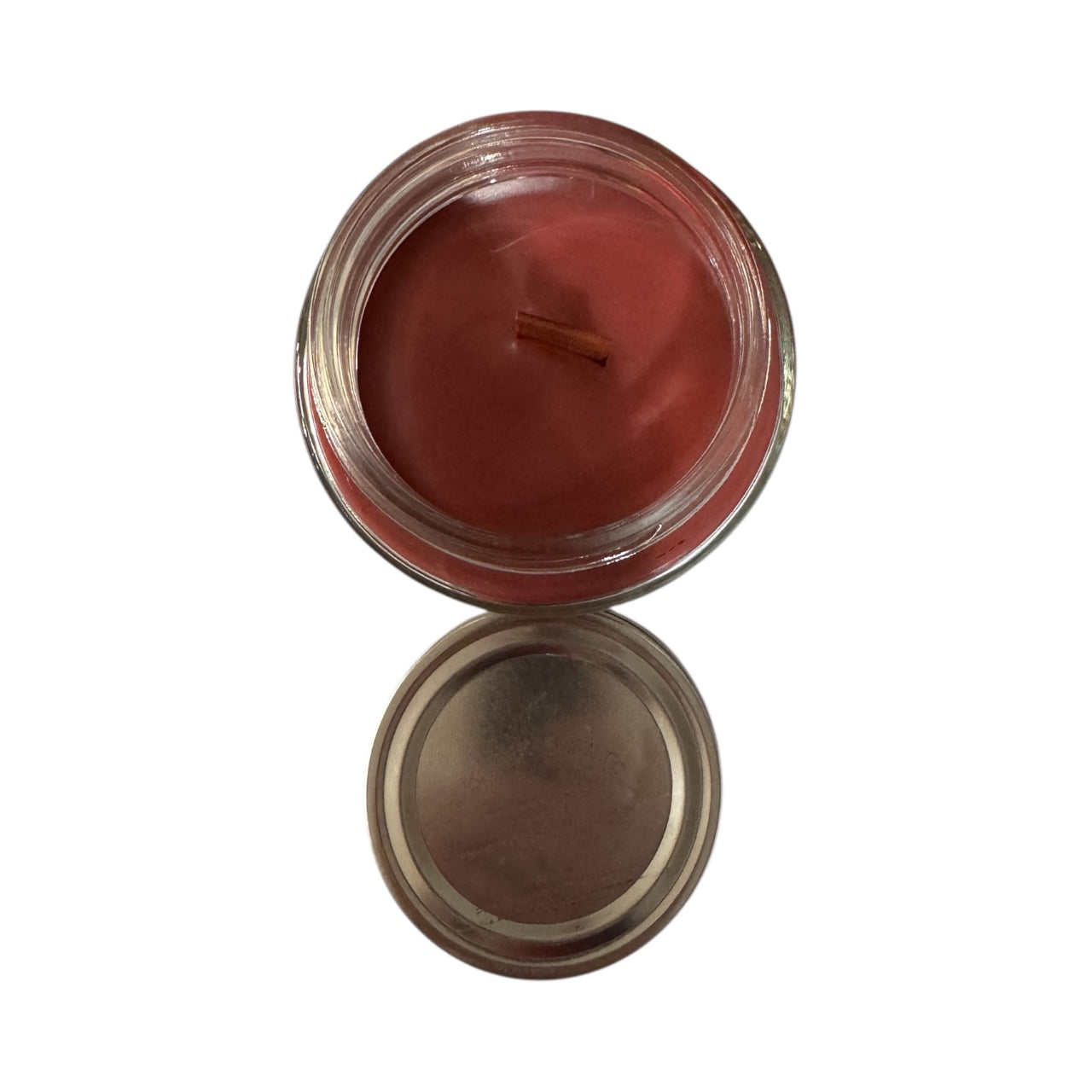 Handmade Winter Cranberry Candle, Repurposed Glass Jar with Silver Lid, 16 fl oz