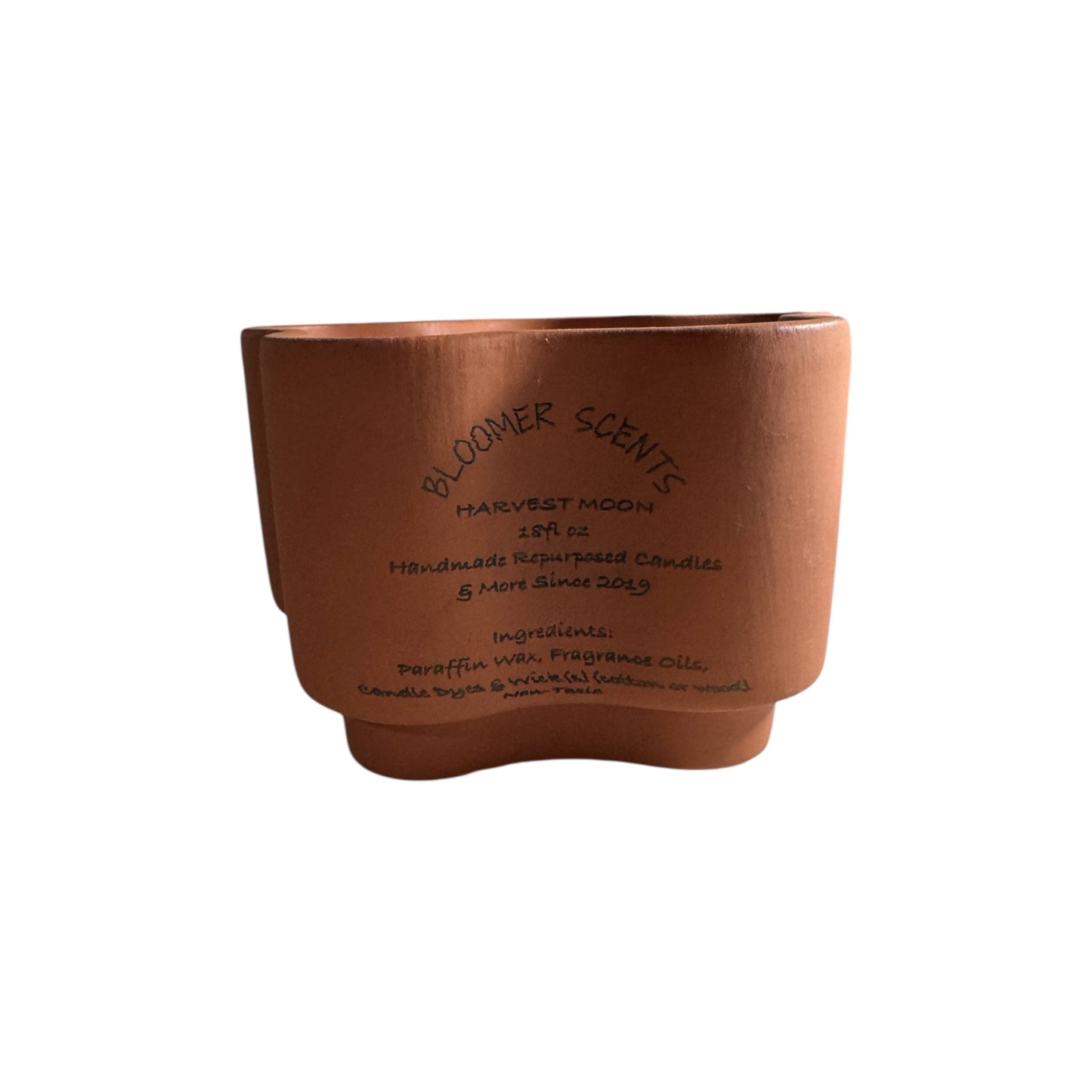 Harvest Moon Handmade Repurposed Candle, Pottery Planter Vessel, 18 fl oz