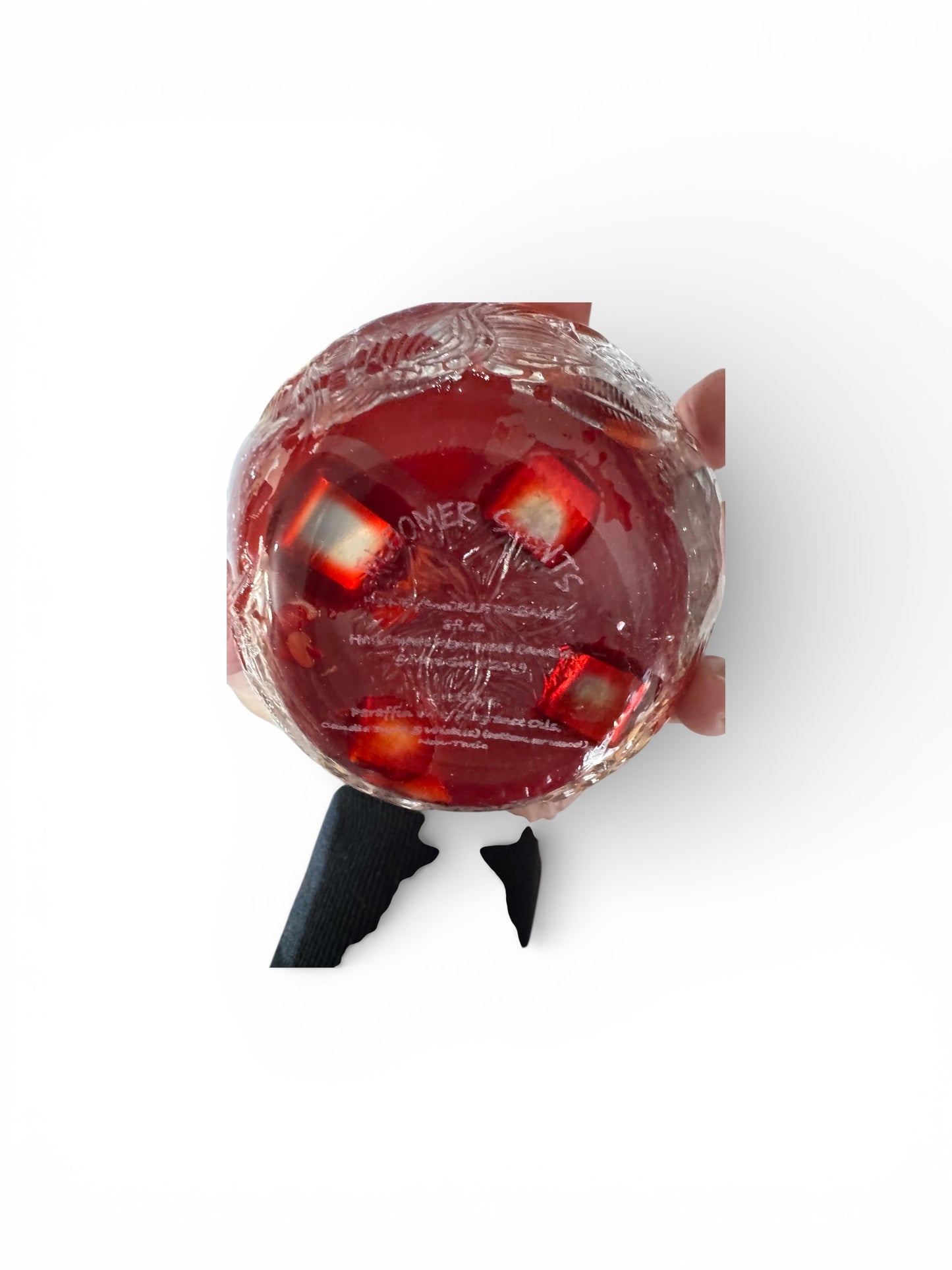 Bloomer Scents Handmade Honeysuckle Dreams Candle, Repurposed Vintage Clear Glass Dish with Embossed Design, 8 fl oz