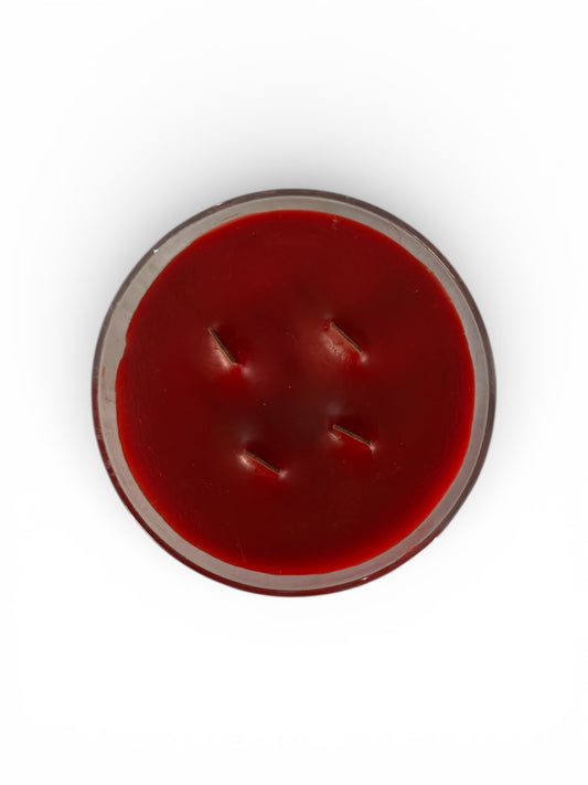 Bloomer Scents Handmade Honeysuckle Dreams Candle, Repurposed Vintage Clear Glass Dish with Embossed Design, 8 fl oz