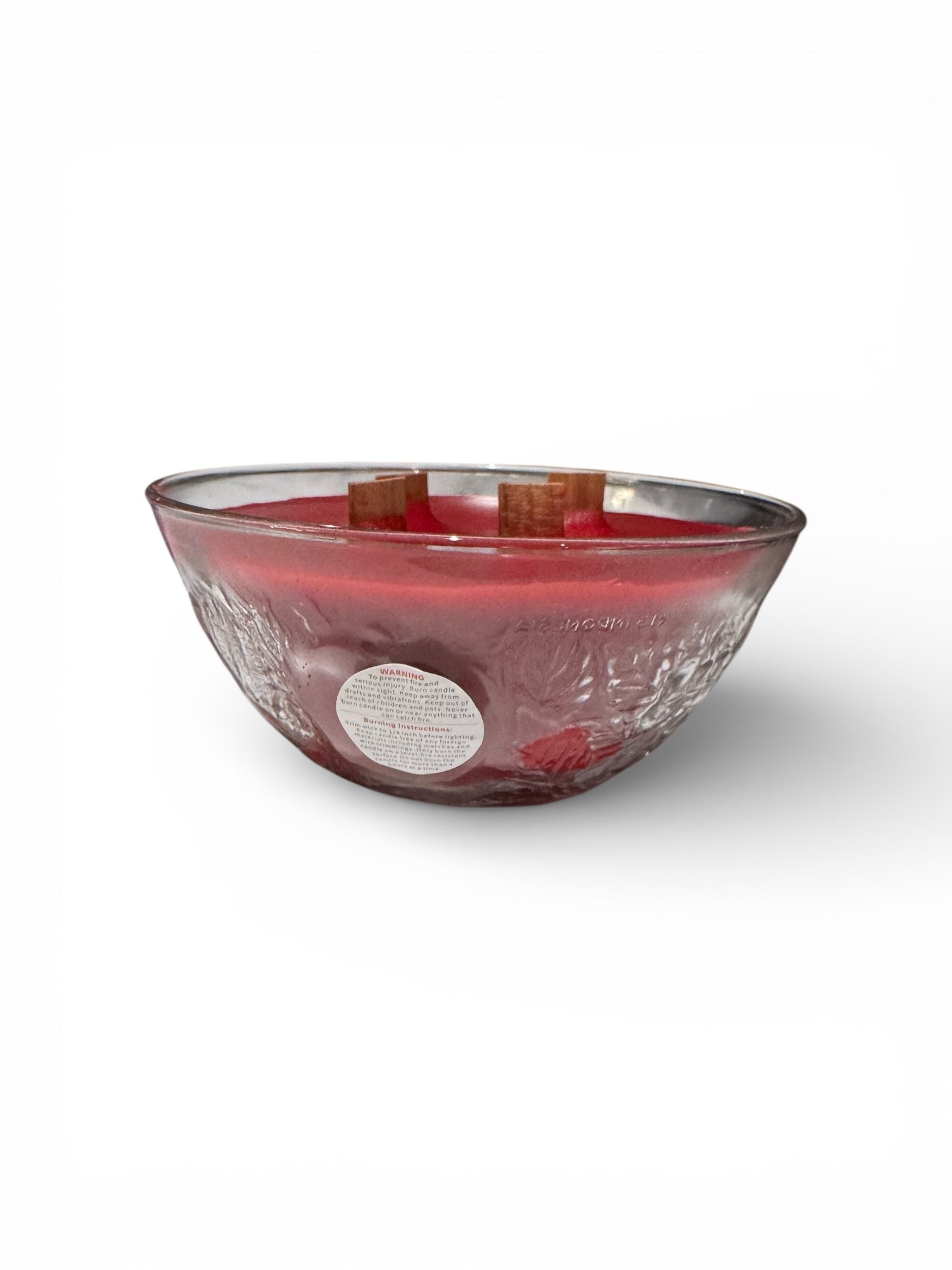 Bloomer Scents Handmade Honeysuckle Dreams Candle, Repurposed Vintage Clear Glass Dish with Embossed Design, 8 fl oz