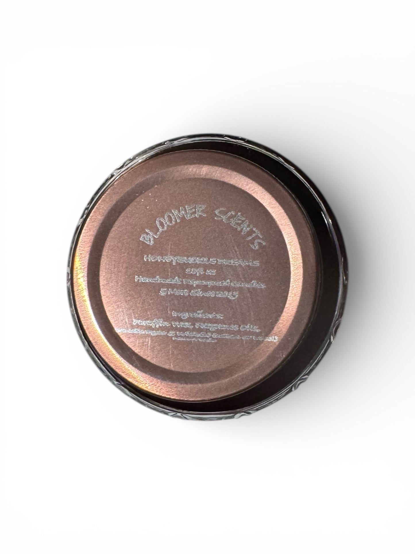 Handmade Honeysuckle Dreams Candle, 18 fl oz, Repurposed Canning Jar with Rose-Gold Lid