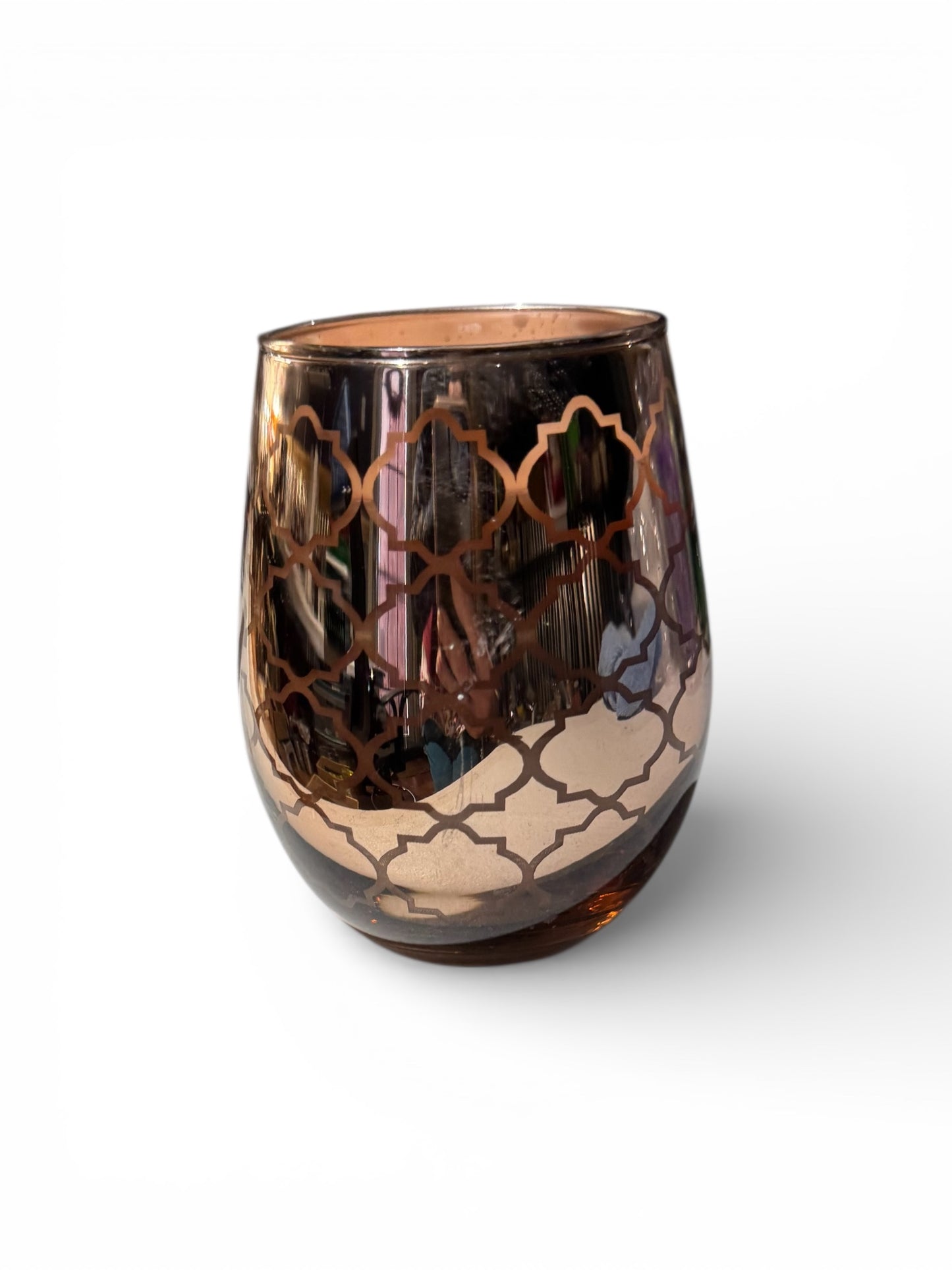 Handmade Honeysuckle Dreams Scented Candle, 12 fl oz, Repurposed Stemless Rose Wine Glass