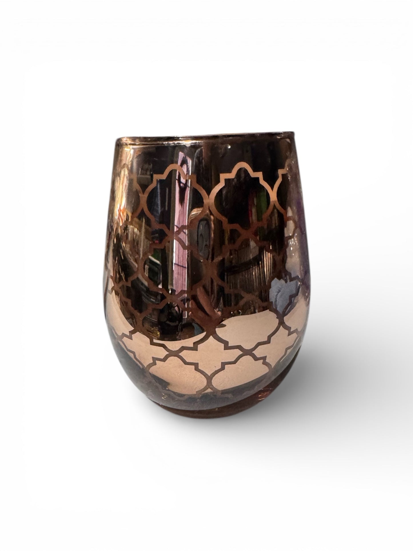 Handmade Honeysuckle Dreams Scented Candle, 12 fl oz, Repurposed Stemless Rose Wine Glass