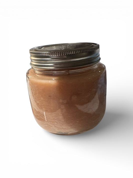 Handmade Honeysuckle Dreams Candle, 18 fl oz, Repurposed Glass Jar with Silver Lid