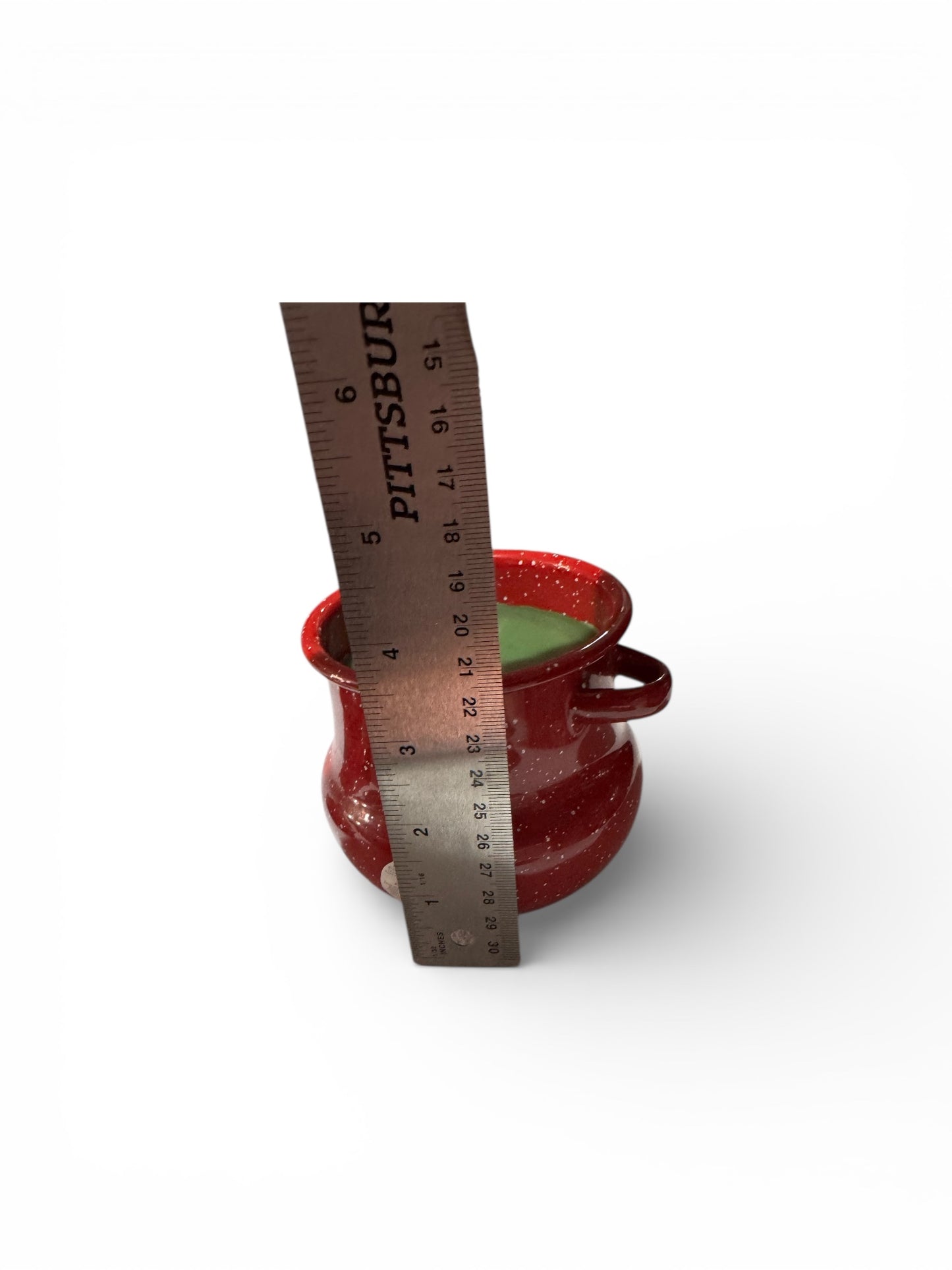 Bloomer Scents Handmade I Lava You Candle, Repurposed Vintage Red & White Speckled Metal Jar with Lid, 16 fl oz