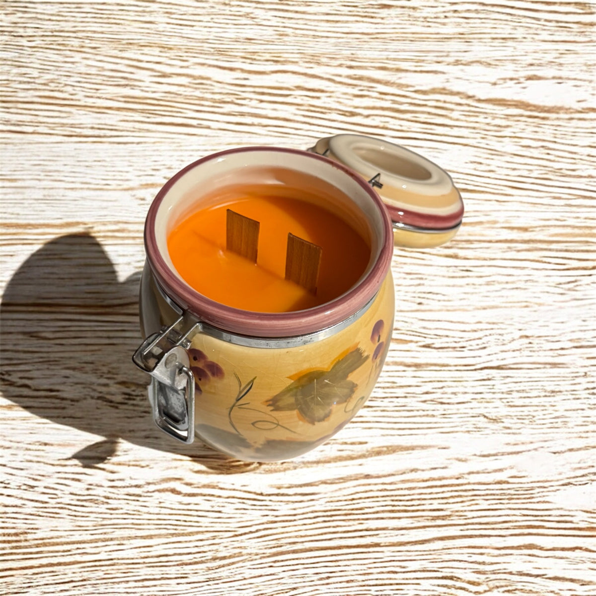 Island Escape Handmade Candle in Repurposed Vintage Ceramic Canister, 18 fl oz