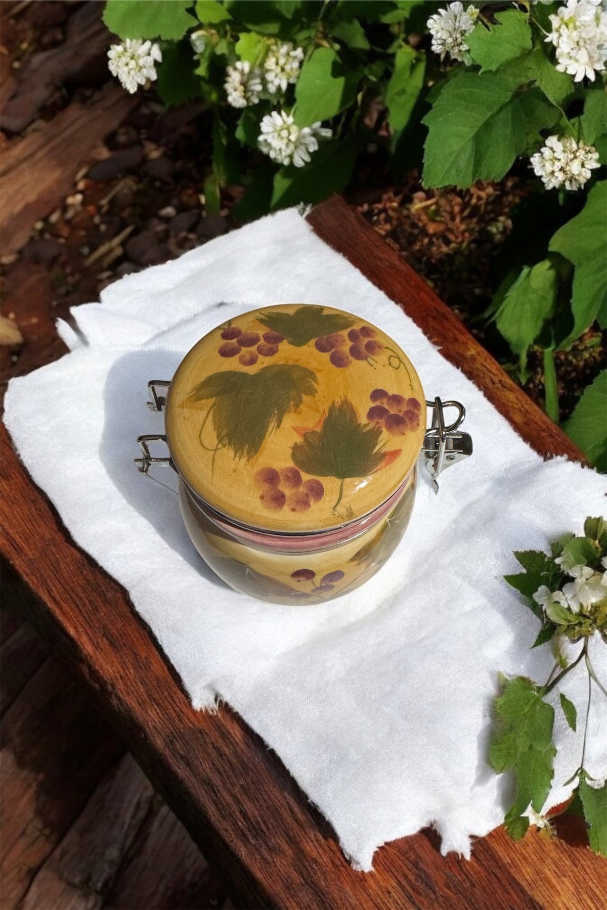 Island Escape Handmade Candle in Repurposed Vintage Ceramic Canister, 18 fl oz