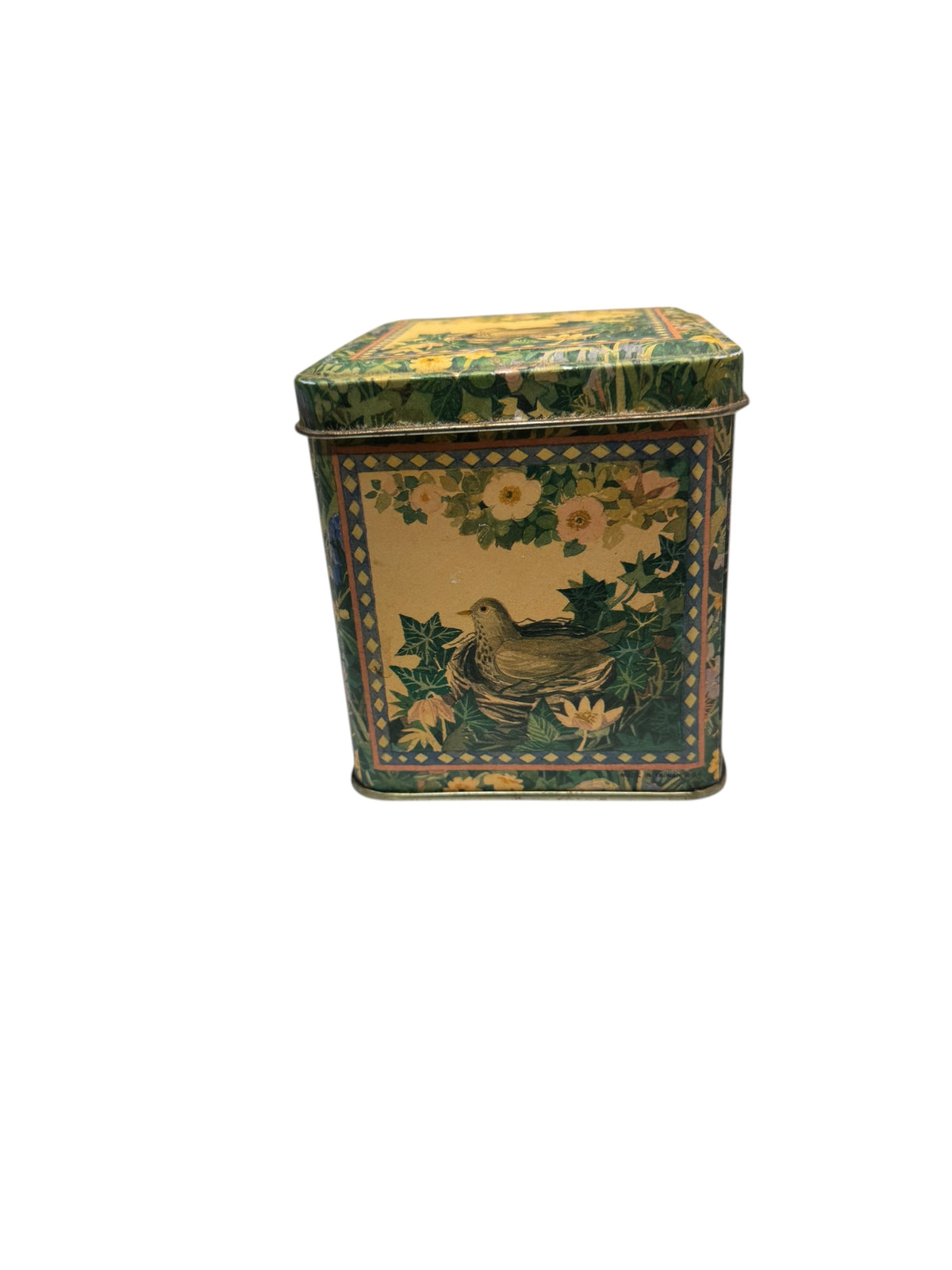 Handmade Island Escape Scented Candle in Vintage Bird Floral Tin, 4-Wick, 24 fl oz