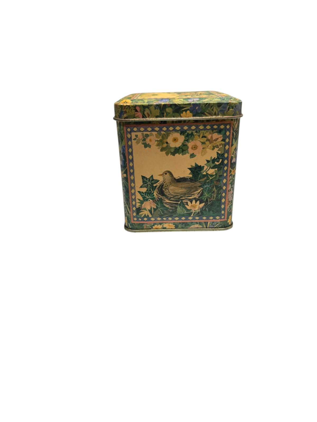 Handmade Island Escape Scented Candle in Vintage Bird Floral Tin, 4-Wick, 24 fl oz