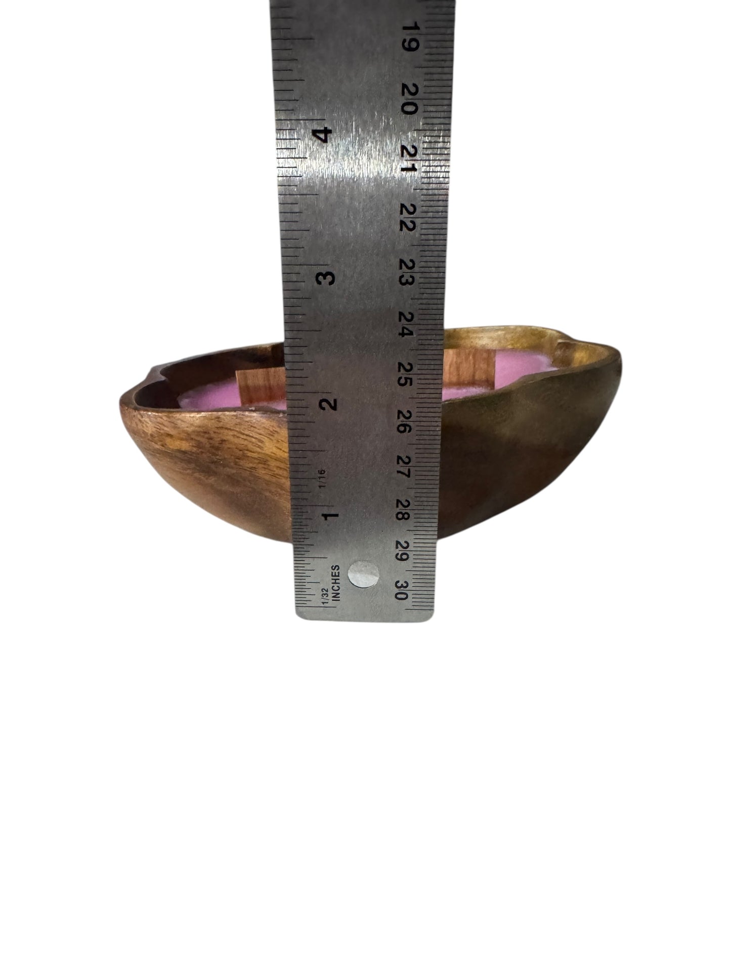 Bloomer Scents Love Spell Candle, Handmade in Vintage Wooden Bowl, Pink, 10 fl oz, Wood Wicks, Scalloped Edge, Non-Toxic