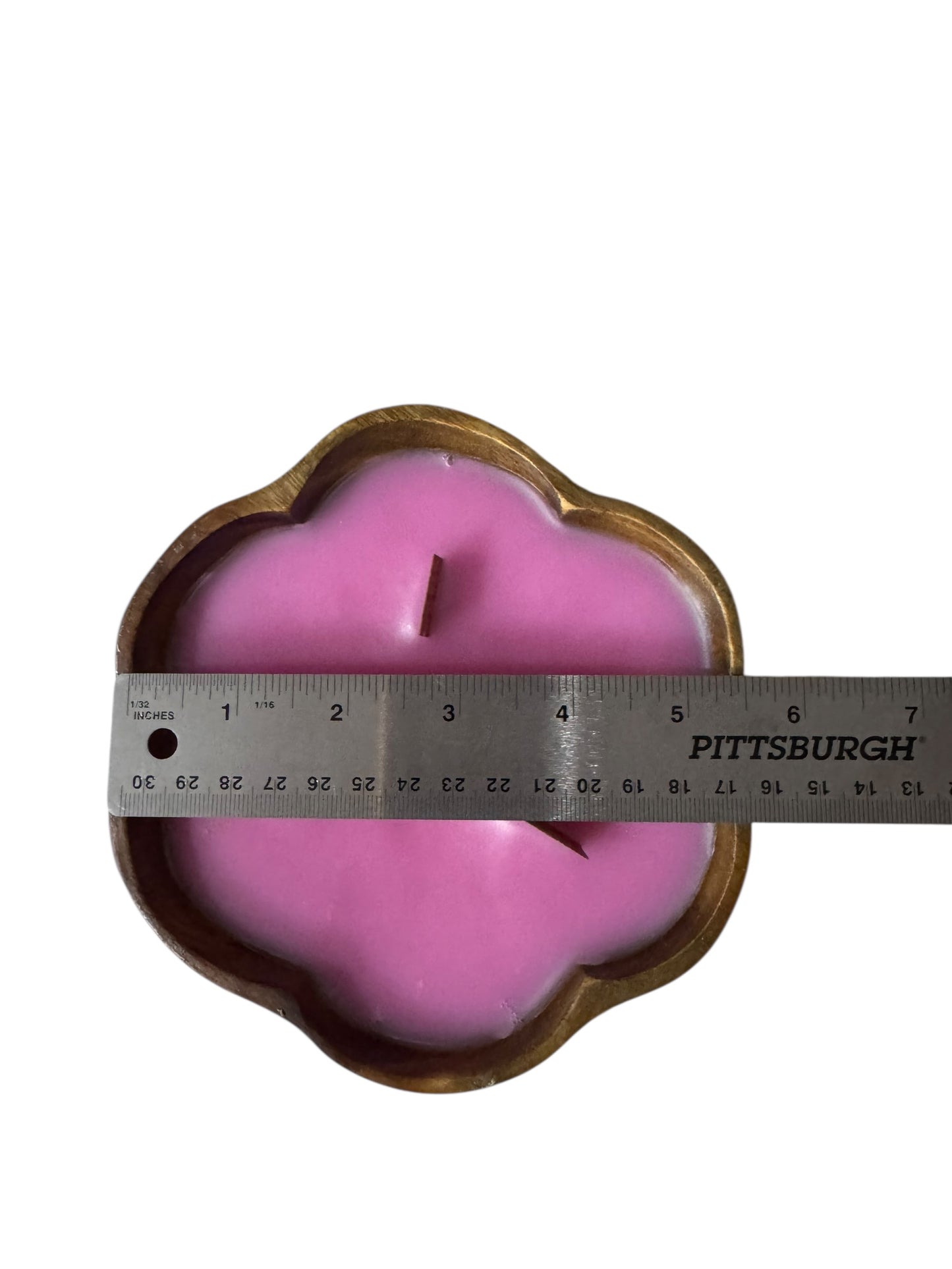 Bloomer Scents Love Spell Candle, Handmade in Vintage Wooden Bowl, Pink, 10 fl oz, Wood Wicks, Scalloped Edge, Non-Toxic