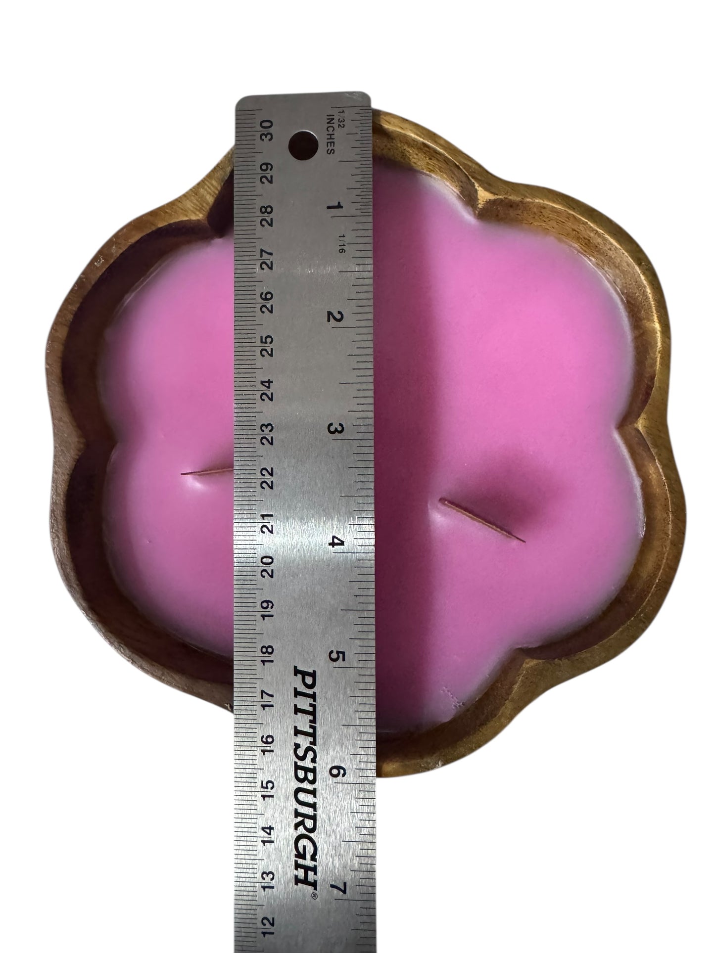 Bloomer Scents Love Spell Candle, Handmade in Vintage Wooden Bowl, Pink, 10 fl oz, Wood Wicks, Scalloped Edge, Non-Toxic