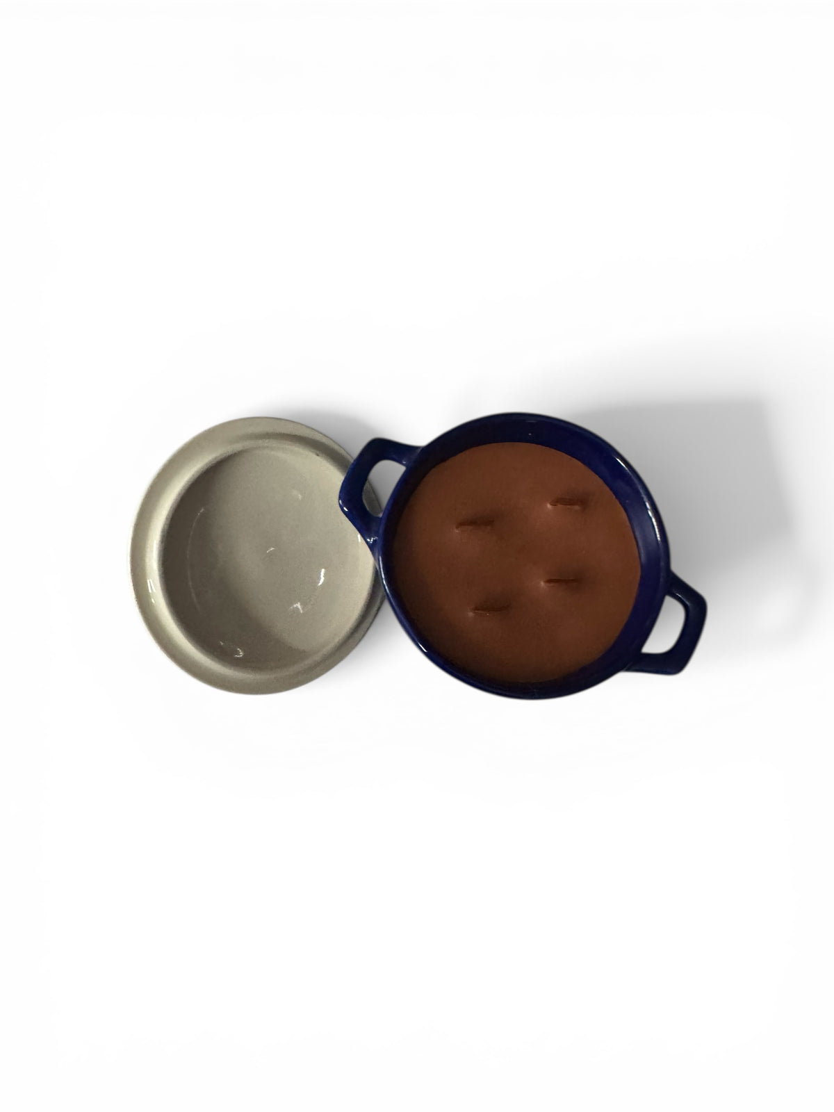 Handmade Leather Scented Candle in Repurposed Mini Casserole Dish with Lid, Non-Toxic, 10 fl oz