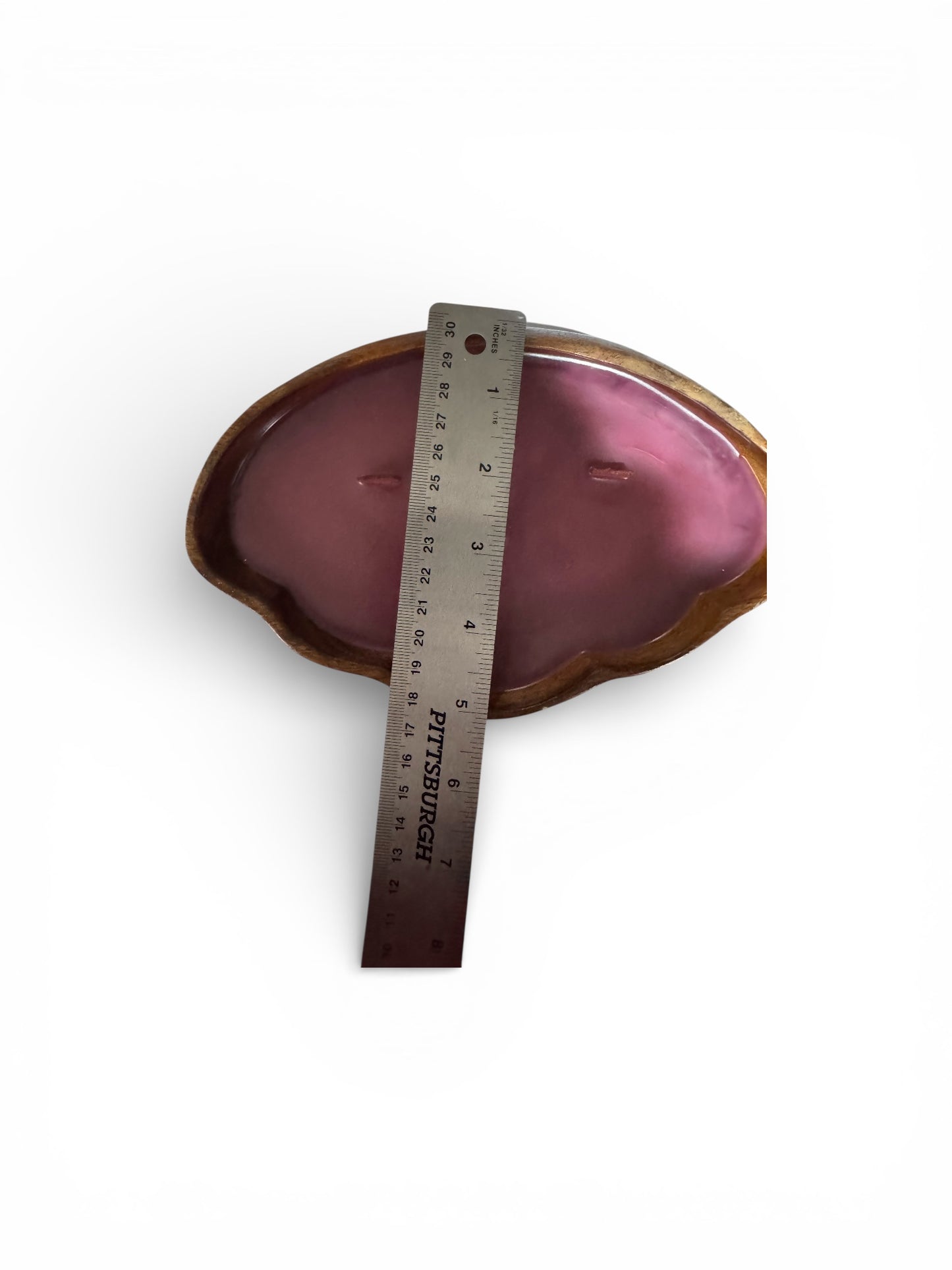 Bloomer Scents Handmade Leather & Lace Candle, Repurposed Vintage Wooden Bowl, 10 fl oz