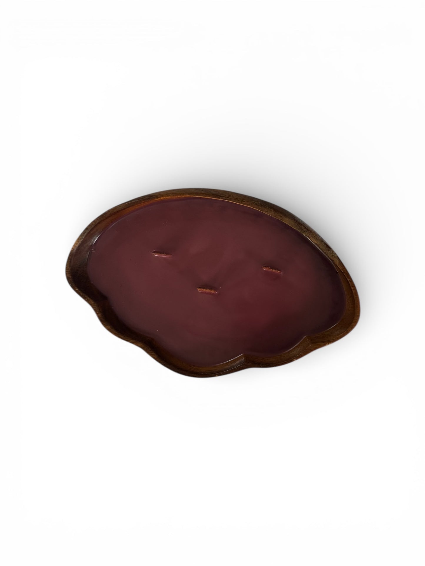 Bloomer Scents Handmade Leather & Lace Candle, Repurposed Vintage Wooden Bowl, 10 fl oz