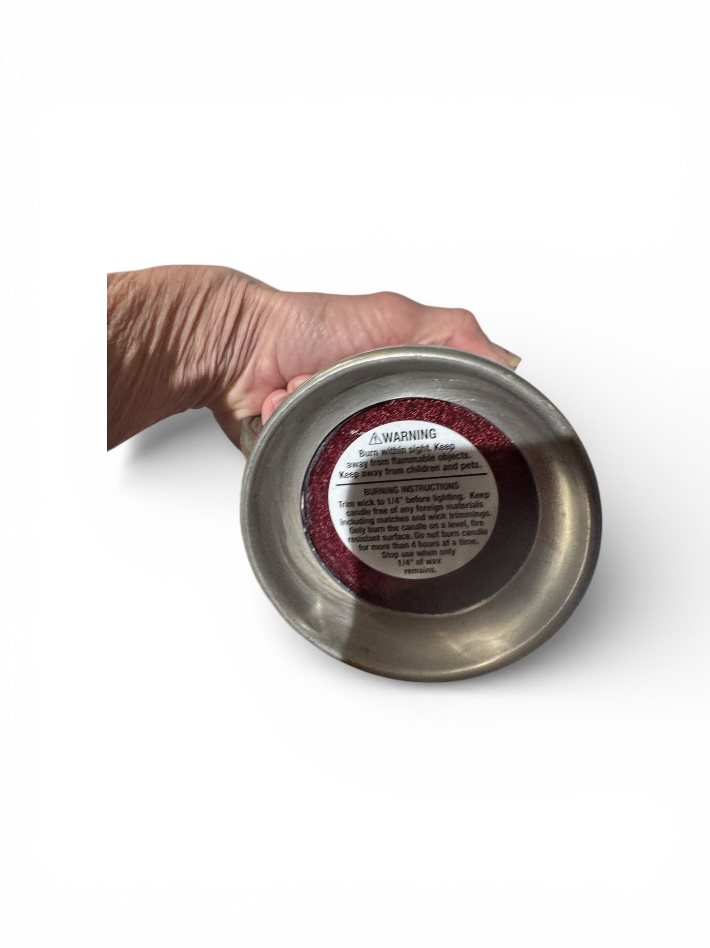 Handmade Leather & Lace Scented Candle, Repurposed Vintage Pewter Stein, 16 fl oz