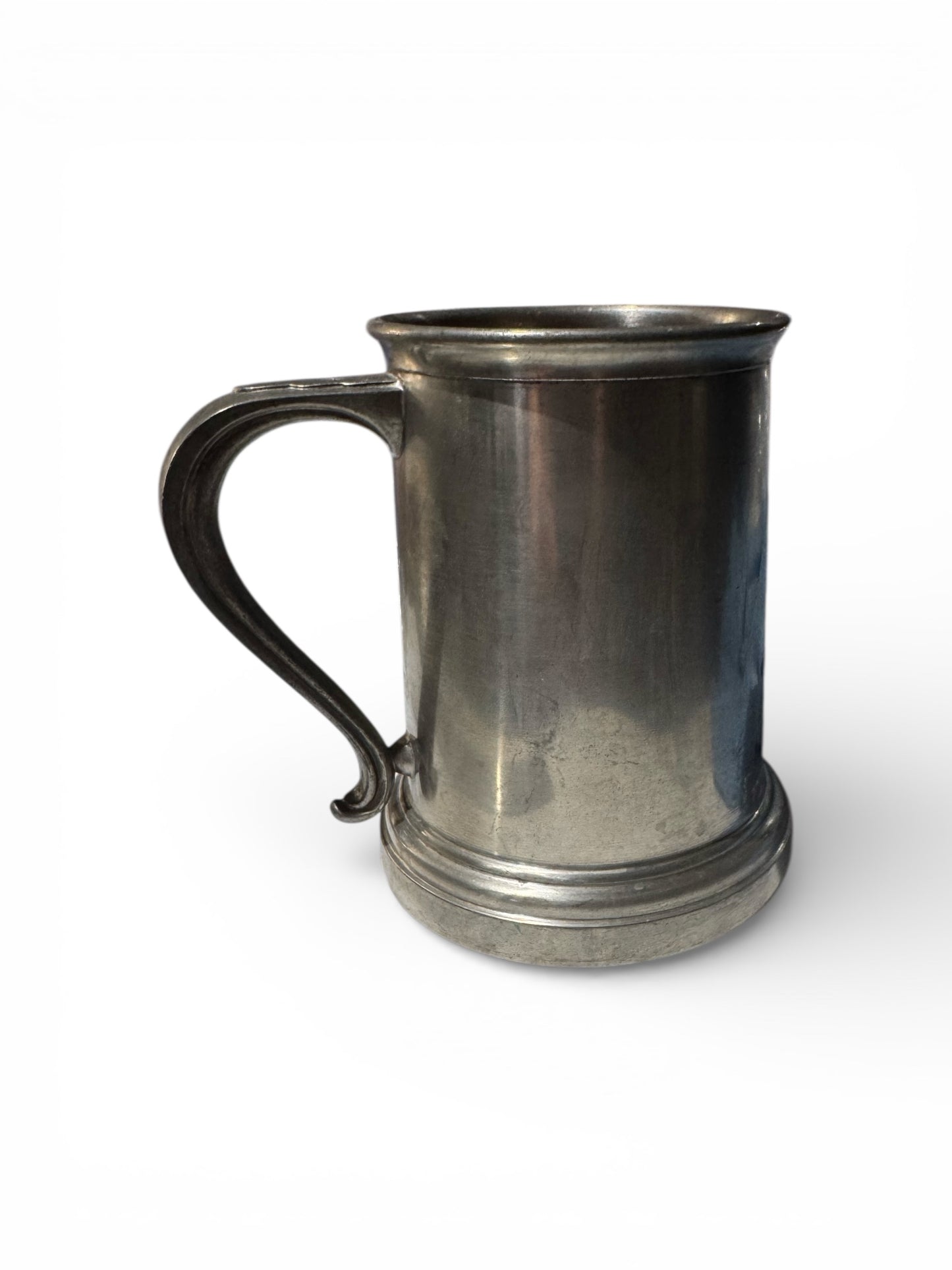 Handmade Leather & Lace Scented Candle, Repurposed Vintage Pewter Stein, 16 fl oz