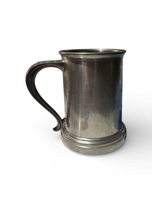 Handmade Leather & Lace Scented Candle, Repurposed Vintage Pewter Stein, 16 fl oz